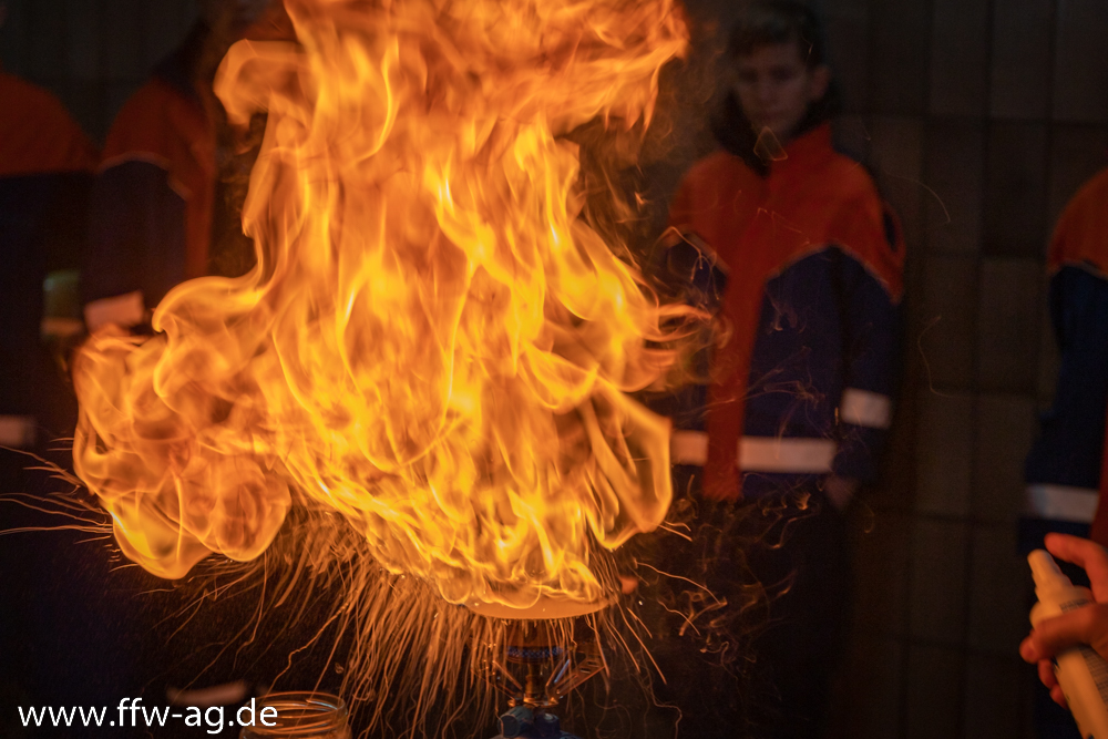 Eine Pfanne mit Wasser gelöscht